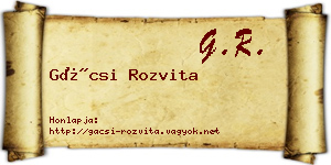 Gácsi Rozvita névjegykártya